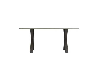 Table L.170 pieds en X BAXTER imitation chêne/ gris