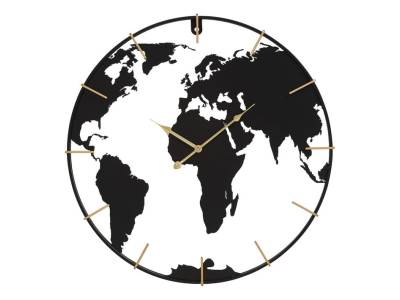 Horloge monde Ø 60 cm VERITAS Noire