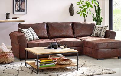 6 idées de déco dans un salon avec un canapé en cuir marron